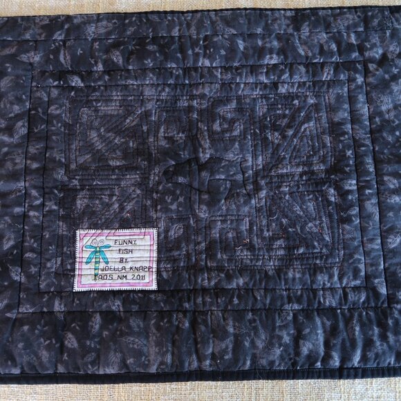 Vintage Kuna Fish Mola Panama Reverse Applique Textile Quilted Frame - Picture 5 of 7